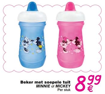 Promotions Beker met soepele tuit minnie of mickey - Disney - Valide de 01/01/2018 à 31/12/2018 chez Cora