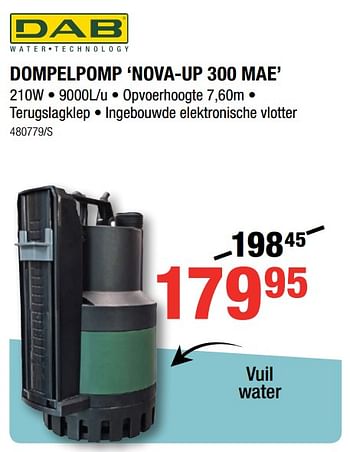 Promoties Dab dompelpomp nova-up 300 mae - Dab - Geldig van 01/02/2018 tot 18/02/2018 bij HandyHome