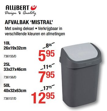 Promoties Afvalbak mistral - Allibert - Geldig van 01/02/2018 tot 18/02/2018 bij HandyHome
