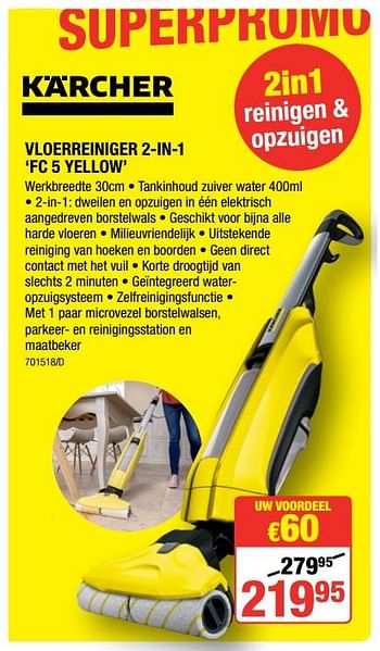 Promoties Karcher vloerreiniger 2-in-1 fc 5 yellow - Kärcher - Geldig van 01/02/2018 tot 18/02/2018 bij HandyHome