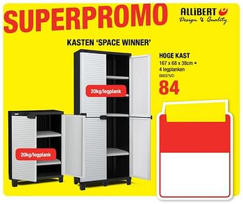 Promoties Space winner hoge kast - Allibert - Geldig van 01/02/2018 tot 18/02/2018 bij HandyHome