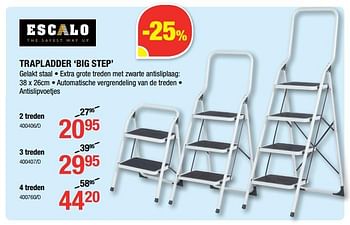 Promoties Trapladder big step - Escalo - Geldig van 01/02/2018 tot 18/02/2018 bij HandyHome