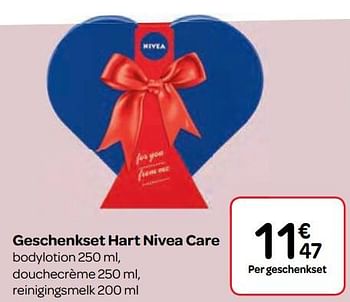 Promoties Geschenkset hart nivea care - Nivea - Geldig van 07/02/2018 tot 19/02/2018 bij Carrefour
