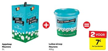 Promoties Appelsap meurens+luikse siroop meurens - Huismerk - Carrefour  - Geldig van 07/02/2018 tot 19/02/2018 bij Carrefour