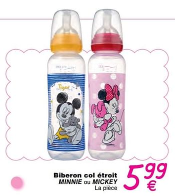 Promotions Biberon col étroit minnie ou mickey - Disney - Valide de 01/01/2018 à 31/12/2018 chez Cora