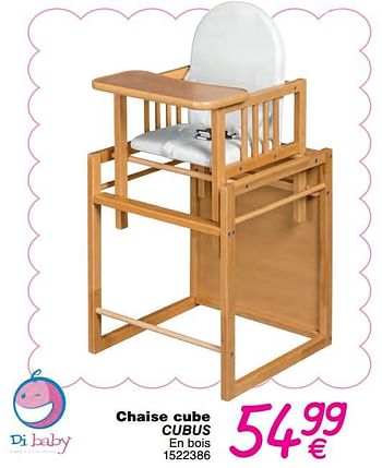 Promotions Chaise cube cubus - Di Baby - Valide de 01/01/2018 à 31/12/2018 chez Cora