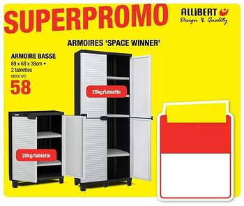 Promotions Armoires `space winner` armoire basse - Allibert - Valide de 01/02/2018 à 18/02/2018 chez HandyHome