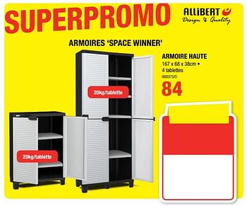 Promotions Armoires `space winner` armoire haute - Allibert - Valide de 01/02/2018 à 18/02/2018 chez HandyHome