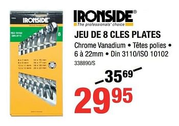 Promotions Jeu de 8 cles plates - Ironside - Valide de 01/02/2018 à 18/02/2018 chez HandyHome