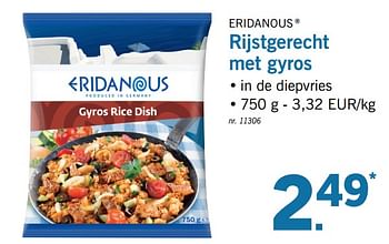Promotions Rijstgerecht met gyros - Eridanous - Valide de 12/02/2018 à 17/02/2018 chez Lidl