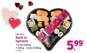 Promotions Sushi in hartvorm - For You - Valide de 12/02/2018 à 17/02/2018 chez Lidl