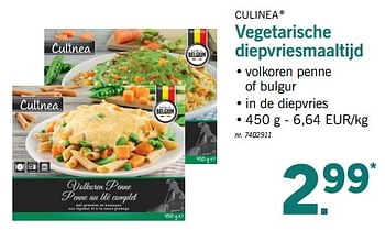 Promoties Vegetarische diepvriesmaaltijd - Culinea - Geldig van 12/02/2018 tot 17/02/2018 bij Lidl