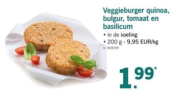 Promoties Veggieburger quinoa, bulgur, tomaat en basilicum - Huismerk - Lidl - Geldig van 12/02/2018 tot 17/02/2018 bij Lidl