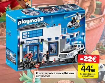 Promotions Poste de police avec véhicules - Playmobil - Valide de 07/02/2018 à 19/02/2018 chez Carrefour