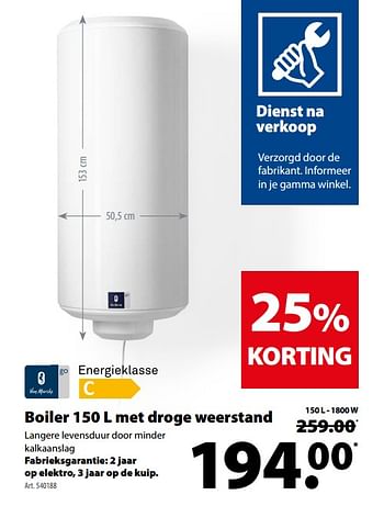 Promotions Boilers met droge weerstand - Van Marcke - Valide de 14/02/2018 à 26/02/2018 chez Gamma