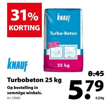 Promoties Turbobeton - Knauf - Geldig van 14/02/2018 tot 26/02/2018 bij Gamma