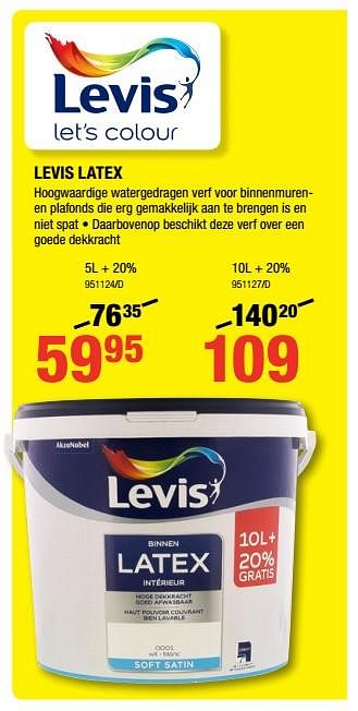 Promoties Levis latex 5l + 20% - Levis - Geldig van 01/02/2018 tot 18/02/2018 bij HandyHome