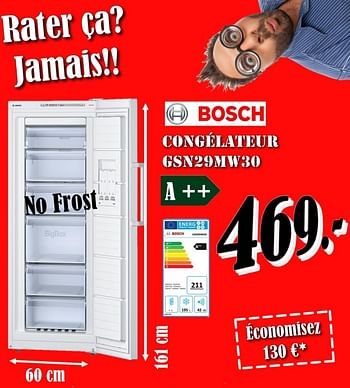 Promotions Bosch congélateur gsn29mw30 - Bosch - Valide de 01/02/2018 à 28/02/2018 chez Electro Zschau