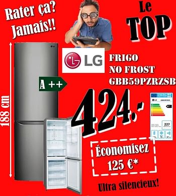 Promoties Lg frigo no frost gbb59pzrzsb - LG - Geldig van 01/02/2018 tot 28/02/2018 bij Electro Zschau