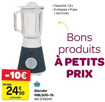 Promotions Mandine blender mbl500-16 - Mandine - Valide de 07/02/2018 à 19/02/2018 chez Carrefour