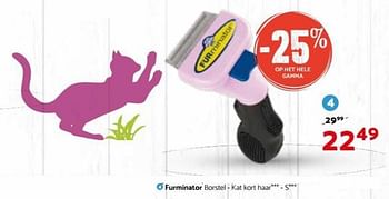 Promoties Furminator borstel - kat kort haar - Furminator - Geldig van 07/02/2018 tot 18/02/2018 bij Tom&Co