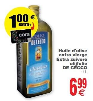 Promoties Huile d`olive extra vierge extra zuivere olijfolie de cecco - De Cecco - Geldig van 06/02/2018 tot 19/02/2018 bij Cora