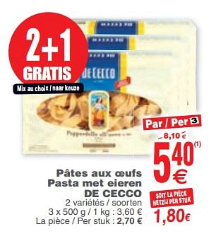 Promoties Pâtes aux - De Cecco - Geldig van 06/02/2018 tot 19/02/2018 bij Cora
