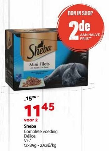 Promoties Sheba complete voeding délice vis - Sheba - Geldig van 07/02/2018 tot 18/02/2018 bij Tom&Co