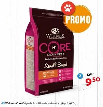 Promoties Wellness core original - small breed - kalkoen - Wellness Core - Geldig van 07/02/2018 tot 18/02/2018 bij Tom&Co