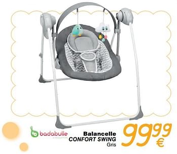 Promoties Balancelle confort swing - Badabulle - Geldig van 01/01/2018 tot 31/12/2018 bij Cora