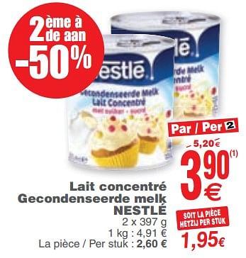 Promotions Lait concentré gecondenseerde melk nestlé - Nestlé - Valide de 06/02/2018 à 19/02/2018 chez Cora