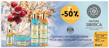 Promotions Shampooing argousier + après-shampooing argousier - Natura Siberica - Valide de 14/02/2018 à 27/02/2018 chez DI