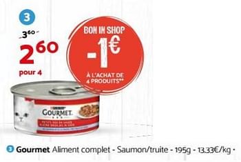 Promotions Gourmet aiment complet - saumon-truite - Purina - Valide de 07/02/2018 à 18/02/2018 chez Tom&Co