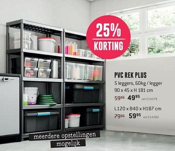 Promoties Pvc rek plus - Huismerk - Free Time - Geldig van 29/01/2018 tot 25/02/2018 bij Freetime