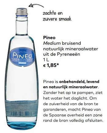 Promotions Pineo medium bruisend natuurlijk mineraalwater uit de pyreneeën - Pineo - Valide de 07/02/2017 à 06/03/2018 chez Bioplanet