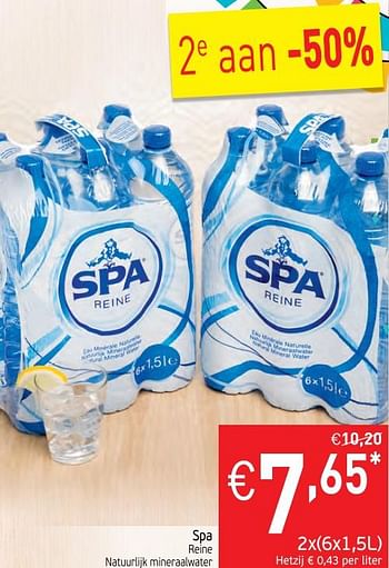 Promoties Spa reine natuurlijk mineraalwater - Spa - Geldig van 13/02/2018 tot 18/02/2018 bij Intermarche