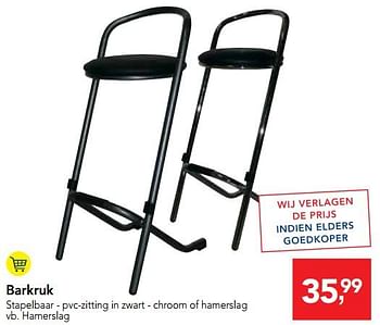 Promoties Barkruk hamerslag - Huismerk - Makro - Geldig van 14/02/2018 tot 27/02/2018 bij Makro