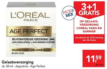 Promoties Dagcréme - age perfect gelaatsverzorging l`oreal paris - L'Oreal Paris - Geldig van 14/02/2018 tot 27/02/2018 bij Makro