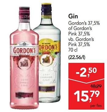 Promoties Gin gordon`s of gordon`s pink - Gordon's - Geldig van 14/02/2018 tot 27/02/2018 bij Makro