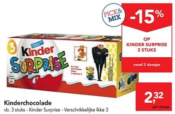 Promoties Kinder surprise - verschikkelijke ikke 3 kinderchocolade - Kinder - Geldig van 14/02/2018 tot 27/02/2018 bij Makro
