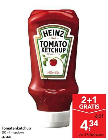 Promoties Tomatenketchup topdown - Heinz - Geldig van 14/02/2018 tot 27/02/2018 bij Makro