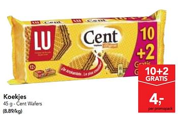 Promoties Lu cent wafers koekjes - Lu - Geldig van 14/02/2018 tot 27/02/2018 bij Makro
