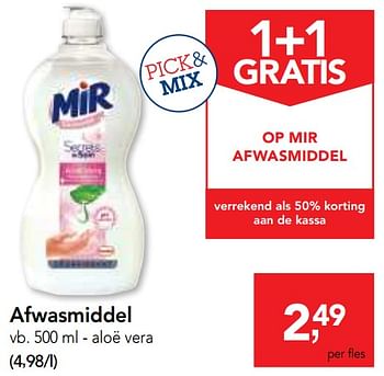 Promoties Mir aloë vera afwasmiddel - Mir - Geldig van 14/02/2018 tot 27/02/2018 bij Makro