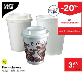 Promoties Pap star café thermobekers - Pap Star - Geldig van 14/02/2018 tot 27/02/2018 bij Makro