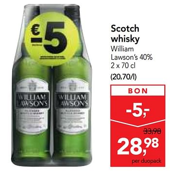 Promotions Scotch whisky william lawson`s - William Lawson's - Valide de 14/02/2018 à 27/02/2018 chez Makro