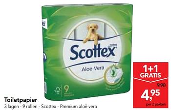 Promoties Scottex - premium aloe vera toiletpapier - Scottex - Geldig van 14/02/2018 tot 27/02/2018 bij Makro
