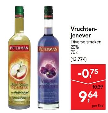 Promoties Vruchtenjenever peterman - Peterman - Geldig van 14/02/2018 tot 27/02/2018 bij Makro