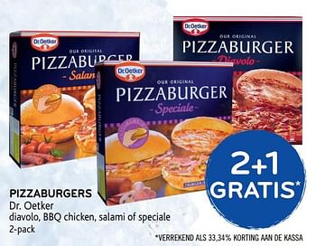 Promoties 2+1 gratis pizzaburgers dr. oetker - Dr. Oetker - Geldig van 14/02/2018 tot 27/02/2018 bij Alvo