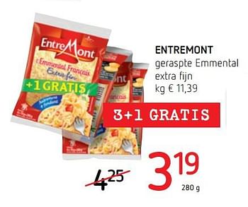 Promoties Entremont gerapte emmental extra fijn - Entre Mont - Geldig van 15/02/2018 tot 28/02/2018 bij Spar (Colruytgroup)