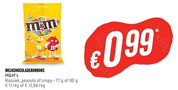 Promoties Melkchocoladebonbons m+m`s - Mars Snacks - Geldig van 22/02/2018 tot 28/02/2018 bij Delhaize